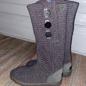 Tall Grey Knit UGG boots